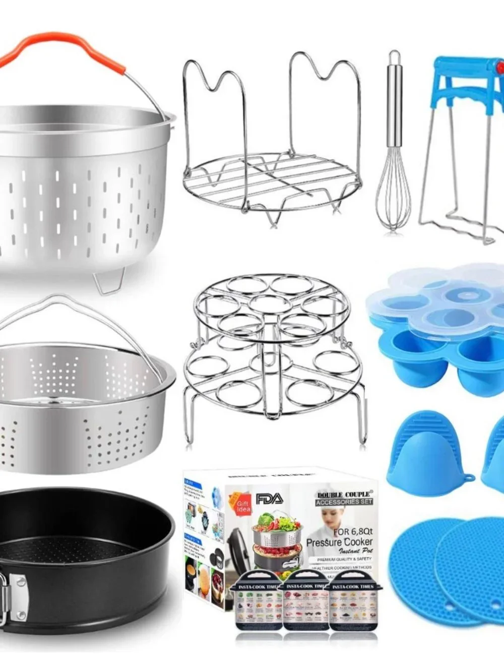 🍲 NEW 17 Pc Instant Pot Accessories Set 6/8 Qt Steamer Basket Egg Bites Pan